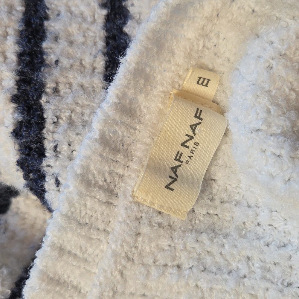 Fuzzy Crop Sweater With Stripes - Picture 5 of 5